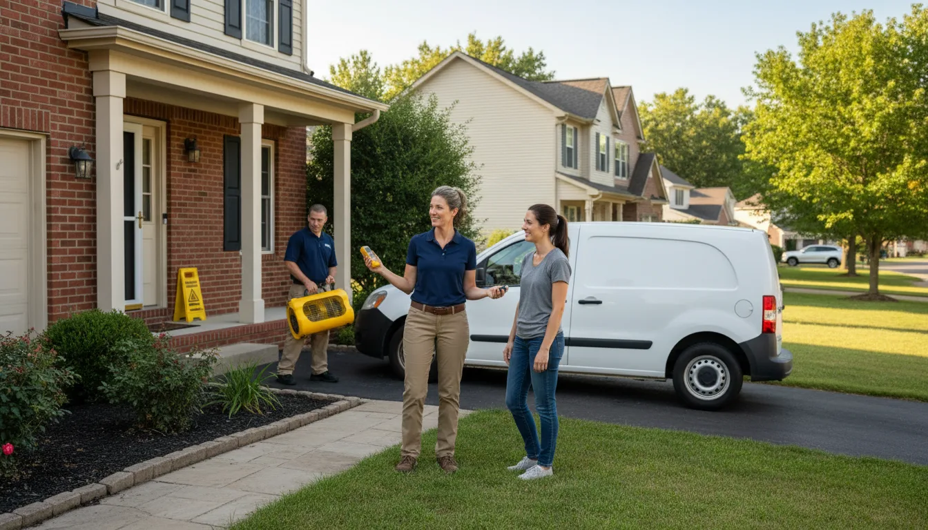 Residential water damage restoration in West Union, WV